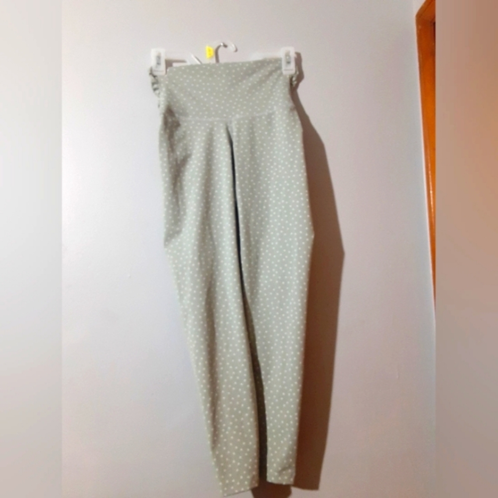 Nike High Waist Twist Band  Gray Polka Dot Leggings Women's Size Small Active